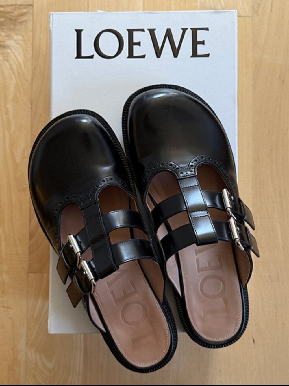 Loewe Campo Mary Jane Mules Black size 39